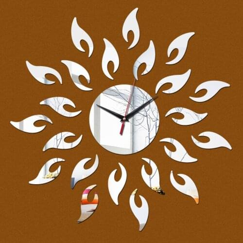 New fashion diy wall clocks clock acrylic mirror stickers home decoration living room sofa background sticker
