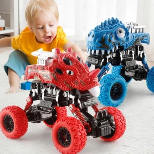 Pull Back Car Dinosaur Design Educational Toy Fall-resistant Model Gift for Toddlers