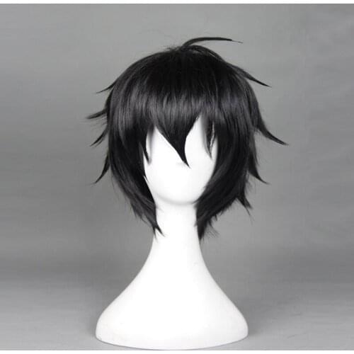 Seraph of the end Cosplay Wig Yuichiro Hyakuya Black Short Hair 35cm Halloween Cosplay Wigs Prop