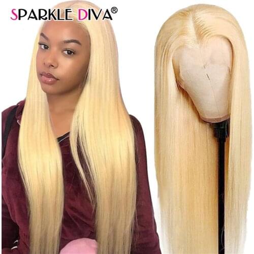 Straight T Lace Part Wig 613 Blonde Human Hair Wig Peruvian Remy 13x1 Lace Front Wig 150% Blonde Human Hair Wigs For Black Women
