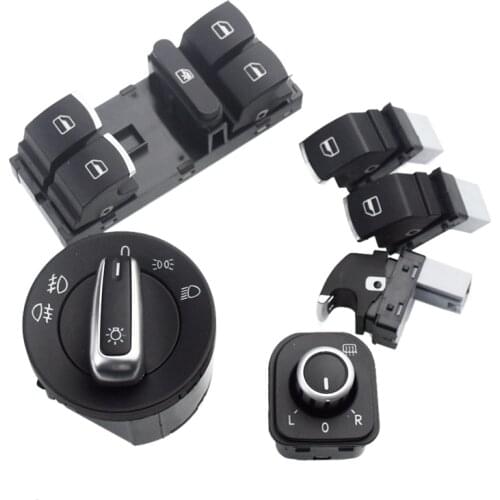 Car Headlight Switch + Window Lift Switch For Volkswagen Golf 5 6 Mk5 6 Jetta 5 6 Passat B6 Touran Seat 5Nd941431A 5Nd959565B