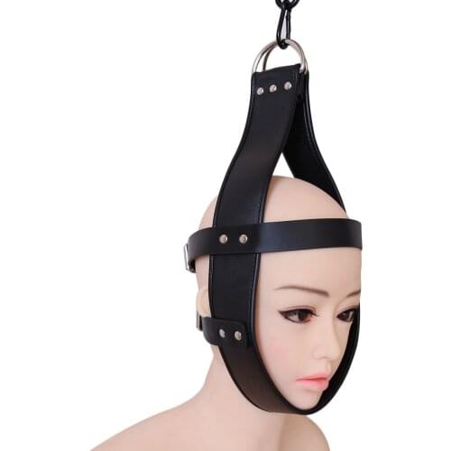 Leather Head Hanging Suspension Hanger Headgear Restraint Toy BDSM Slave Mask SM Roleplay Adult Game Couple Sex Toys