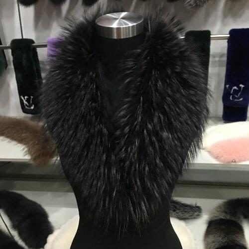 Factory direct sale womens fashion genuine racoon dog fur collar retail and wholesale DJW5-168