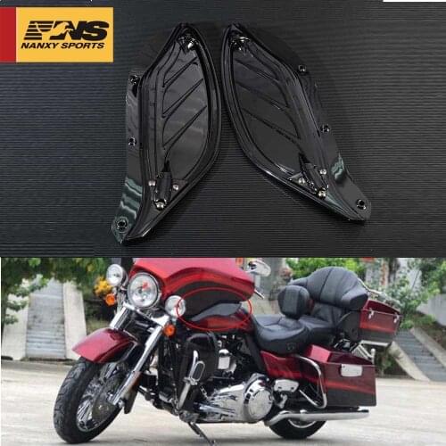 Motorcycle Adjustable Air Side Wing Fairing Deflector for Harley Touring 96-13 Black /Clear Moto Styling
