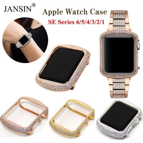 Luxury Crystal Diamond Bumper For Apple Watch Case 42mm 38mm Cover For iWatch 40mm 44mm SE 6 5 4 3 2 1 Rhinestone Protector Case