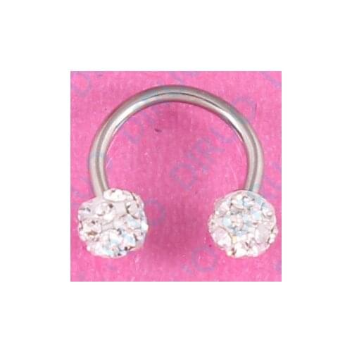 Fashion Semi-double ball Eyebrow nail clay ball Nickel-free 14G 316L surgical steel pair