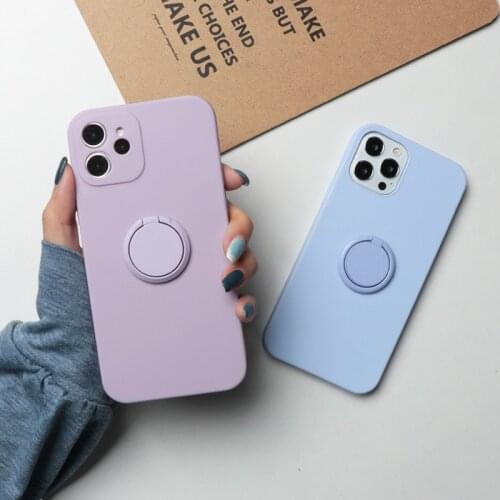 For Huawei Honor 9X 8X 10i 10X 8A Mate 10 20 P20 P30 P40 Lite E Pro P Smart 2021 Y6 Y7 Y9 2019 Silicone Ring Holder Strap Case