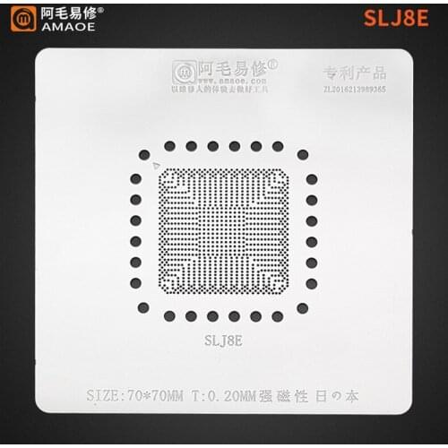 0.20MM AMAOE BGA Stencil For Macbook CPU IC 3th Generation SLJ8E Chip Reballing Tin Plant Net Rework Heat Template Square Hole
