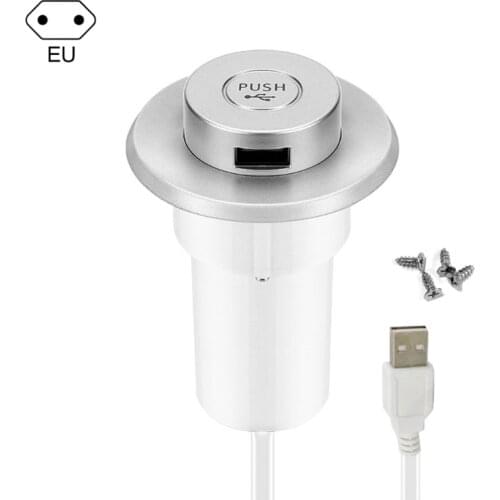 US/EU Plug Desk Hole Embedded USB Charger Lifting Hidden Extension Hub Laptop Computer Peripheral USB Adapter for Mouse