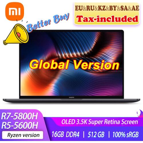 Xiaomi Laptop Pro 15 OLED Ryzen AMD R7 5800H/ R5 5600H 3.5K Super Retina Screen 15.6Inch 16GB 512GB 100%sRGB Office Notebook