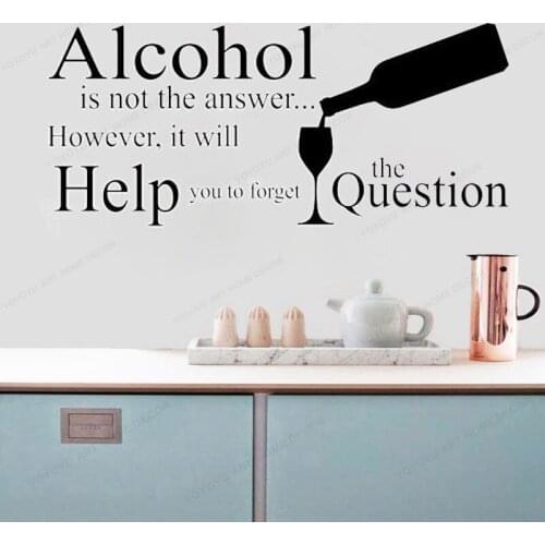 Adult Wine Quotation Wall Sticker vinyl kitchen wall decal home decor removable wall art mural HJ921