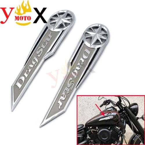 XVS250 ABS 3D Chrome Gas Fuel Tank Emblem Badge Sticker Decal Logo symbol mark for Yamaha XVS 250 Dragstar Drag Star DS250
