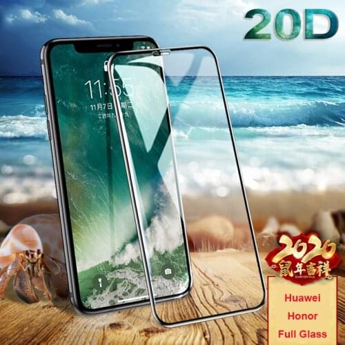 20D Tempered Glass on the For Huawei Honor 8X 8C 8A 9i 10i 20i 20 V20 V10 V30 Pro 10 Glass Screen Protector Protective Film Case