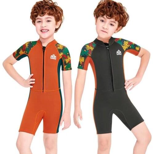 2.5mm Boy Neoprene Short Front Zipper Wetsuit Keep Warm Diving Suit Children Surf Wet Suits X-MAN Short Swimming Suit for Boys