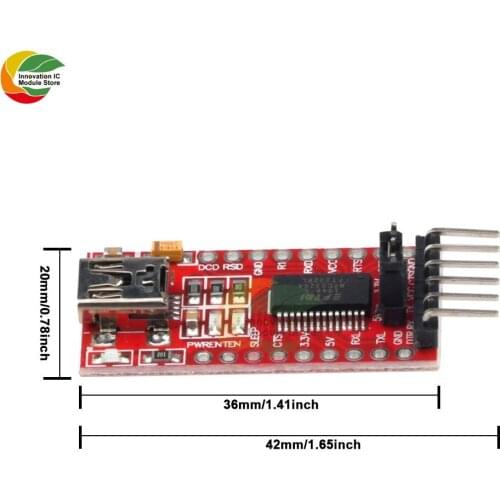 Ziqqucu 3PCS FT232RL FTDI Transceiver Signal TTL CMOS Level Mini USB to TTL Serial Adapter Module Board for Arduino 3.3V 5.5V