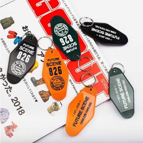 30Pcs Personalized acrylic customized logo motel keychain monogram hotel keychain