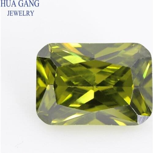 5A Peridot Octangle Shape Cut CZ Stone Synthetic Gems Cubic Zirconia For Jewelry Size 3x4~18x25mm Free Shipping
