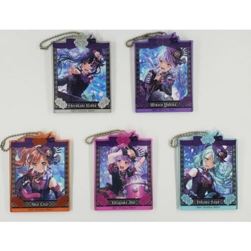 5PCS/LOT Japanese anime figure BanG Dream! rubber Silicone mobile phone charms/keychain D357
