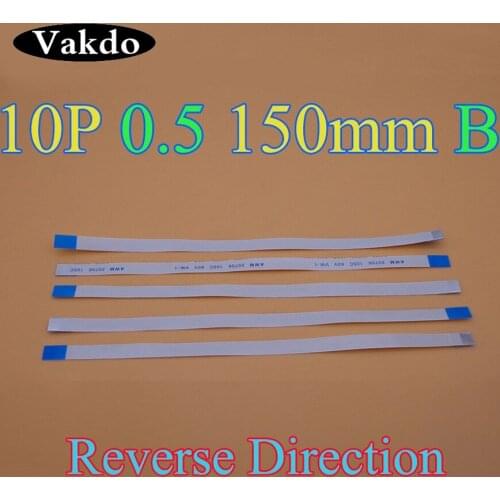 5pcs New FFC FPC flat flexible cable 0.5mm pitch 10 pin B Reverse / Anisotrop Length 150mm Width 5.5mm Ribbon 10pin Flex Cable