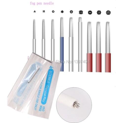 50pcs 17 Round needles for manual pen Semi permanent makeup manual fog pen needle R17 microblading fog eyebrow tattoo pen blades