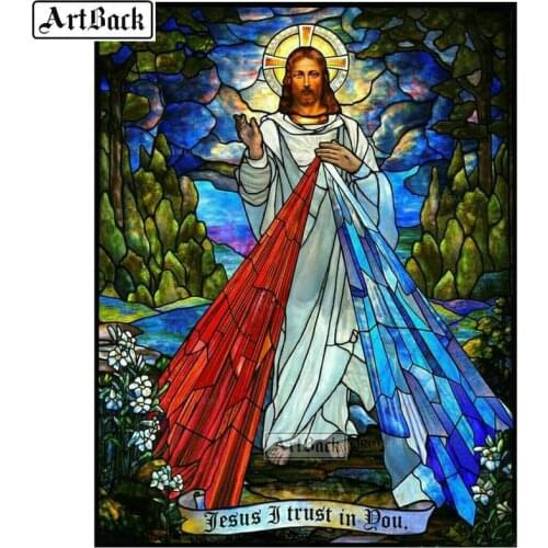 5d diamond painting jesus religion stained glass painting full square / round diamond embroidery mosaic christ leader home decor