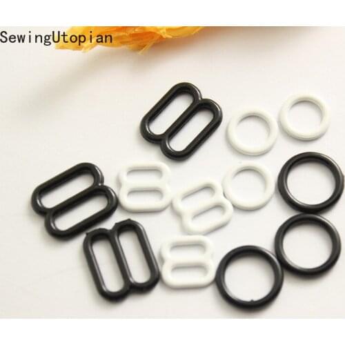 6/8/10/12/15MM Wholesales 20 Sets (40 Pcs) Bra Rings Sliders Strap Adjusters Buckles Underwear Adjustment Accessories Buttons