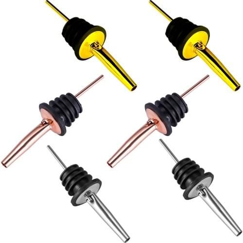 New Stainless Steel 6Pcs Wine Liquor Pourer Wine Bottle Pourer Stopper Oil Bottle Pourer Stopper