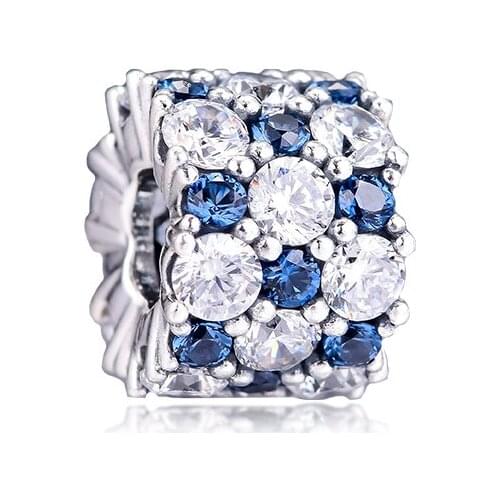 Charms 925 Silver Original Fit Pandora Bracelets Sterling Blue Clear Sparkling Beads for DIY Women Jewlry