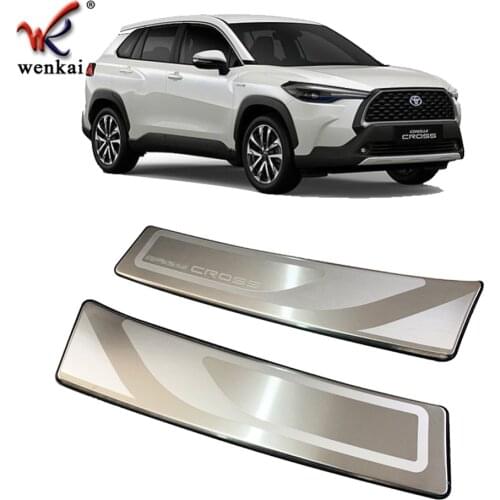 Car Accessories For Toyota Corolla Cross 2021 2022 Rear Bumper Plate Trunk Trim Stainless Steel