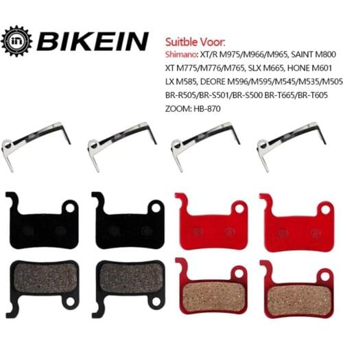 BIKEIN 4 Pairs Resin/ceramic/Full metal MTB Disc Brake Pads For Shimano Deore M595 M596 SLX M665 XT M775/776 XT/R M975 M966M965