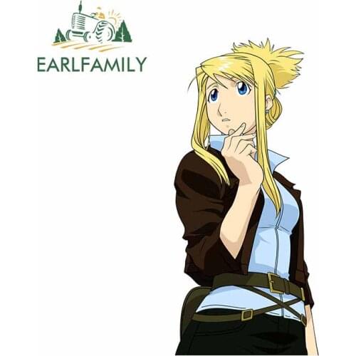 EARLFAMILY 13cm x 6.3cm for Winry Fullmetal Alchemist DIY Car Stickers Motorcycle Vinyl Material 3D Anime Decals Funny Decor