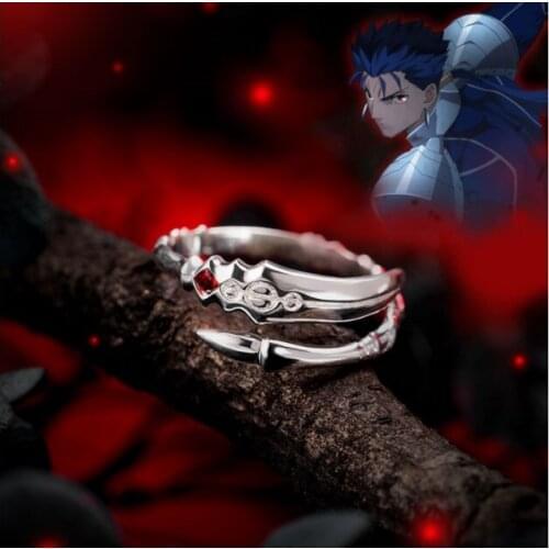 Fate Stay night UBW Lancer Gae Bolg Chulainn Halloween Christmas Sword 925 Sterling Silver Ring Cosplay Gift ring