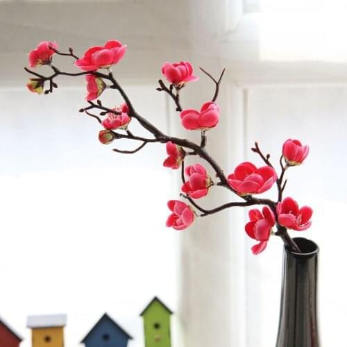 Artificial Flowers Cherry Spring Plum Peach Blossom 60cm Silk Flowers Bouquet Artificial Dried Flowers for Wedding Fake Flowers