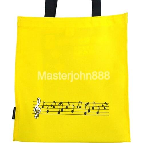 Music Topic Piano Melody Music Note Quality Oxford Bag Yellow Handbag Shopping Bag