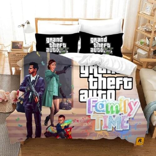 3d Game GTA V Bedding Set Cartoon Duvet Covers Grand Theft Auto Bed Linens 2/3pcs Bedclothes Pillowcase (No Sheet) Dropshpping