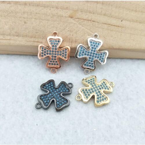 10 Pieces CZ zircon Micro Pave Connector,Double Bails Beads Charm,for DIY Bracelets Jewelry Finding CT335