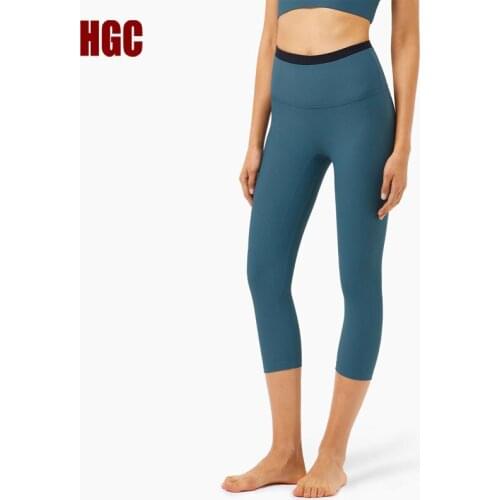 HGC Leggings Sport Women Fitness High Waist Naked Feel Buttery-Soft Squat Proof Elastic Sexy GYM Tights Yoga Pants Workout Capri