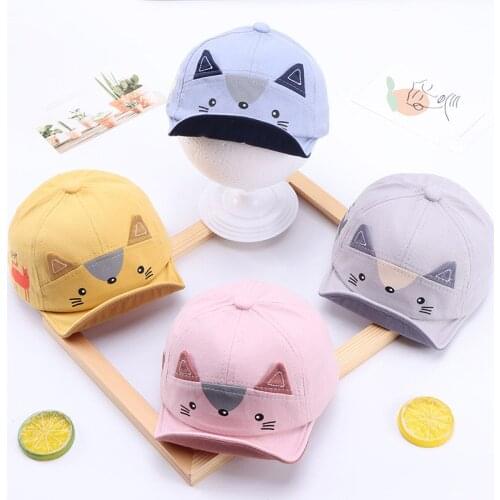 Cute Cartoon Animal Cat Ears Baby Hat Spring Summer Newborn Toddler Baseball Cap