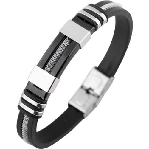 60%HOTUnique Men Titanium Steel Hand Chain Handmade Bracelet Bangle Club Jewelry Gift