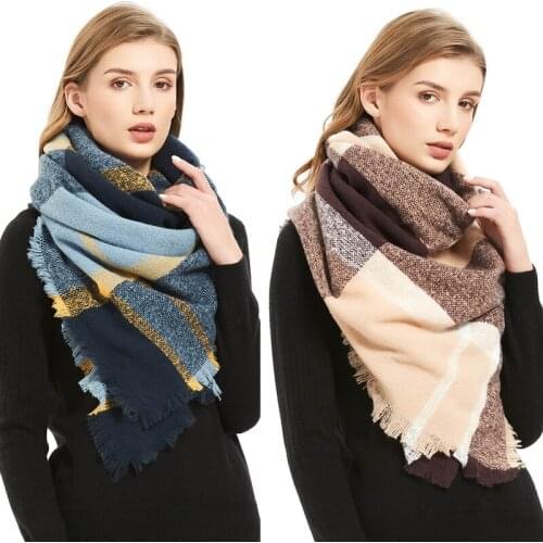 Fashion Casual Autumn Winter Scarf Women 2020 Loop Yarn Shawl Triangle Knitted Square Scarves For Ladies