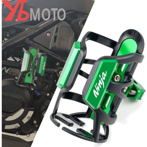 Motorcycle Accessories For Kawasaki Ninja 250 400 300 650 1000 /SX ZH2 ZX6R ZX10R ZX25R ER6N CNC Water Bottle Drink Cup Holder