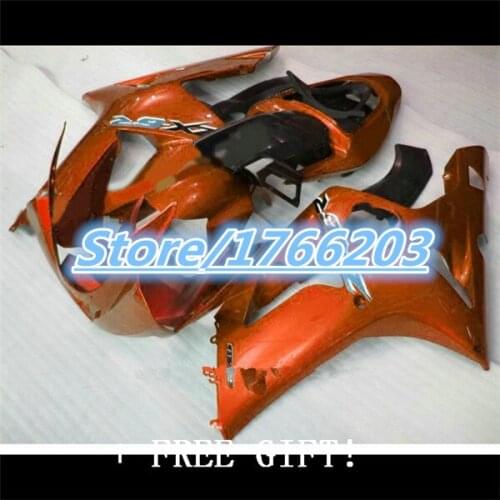 Injection Customize fairing kit ZX6R 03 04 fairings 2003 2004 zx6r body kit orange/black ABS body work set with Ning