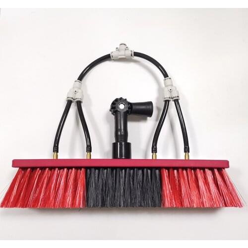 14 Inch Water Fed Brush Head with Rubber Bumper for USA ACME Thread Pole (No Pole)