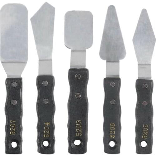 Palette Knife Painting Oil Painting Scraper Black Wood Handle Spatula Palette Knife Painting Painting Tool Set