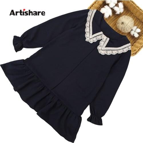 Dresses For Girls Solid Color Party Dress For Girls Casual Style Kids Dress Spring Autumn Girls Clothes 6 8 10 12 14