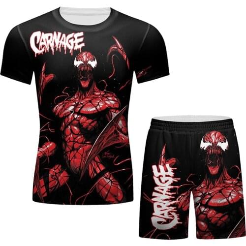 Full 3D Printed Mens MMA Cool Design Short Sleeve Rashguard with 100% Polyester