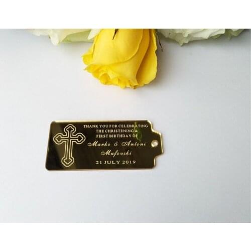 Custom Mirrored Engrave Tag , Wedding Favor Acrylic Mirror Tag