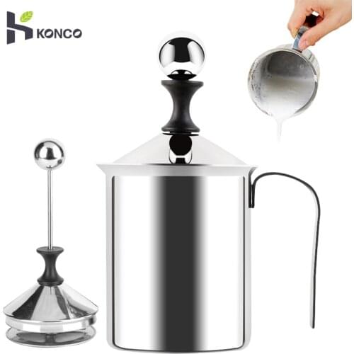 Konco Handheld Milk Frother Portable and Powerful Foam Maker for Make Cappuccinos, Lattes, Bulletproof and Keto Coffee Handhel