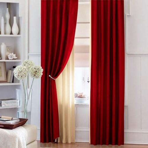 Nature Curtain Pleated Backdrop Curtain-Together with Burgundy 80x260 cm-Crystal Renso