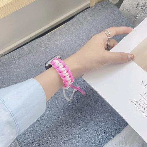 Multi Color Woven Nylon Rope Strap for Apple Watch Series 3 2 1 40mm 44mm for iWatch 38mm 42mm 6SE 5 4 Lady Band Wristband
